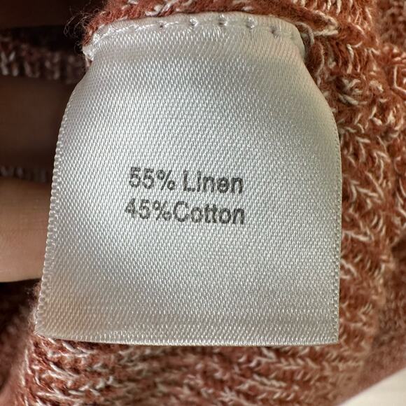 VTG. Norm Thompson Sweater Linen Cotton Blend Women’s 1X Red Orange Shawl - Picture 6 of 7